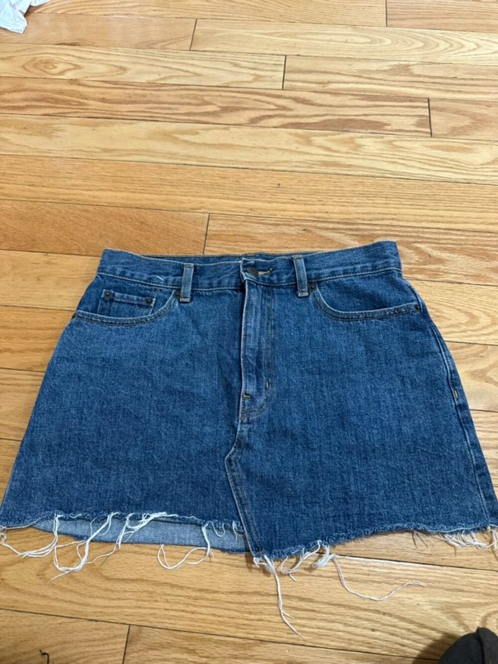 TNA Aritzia Denim Cutoff Mini Skirt – Size 10